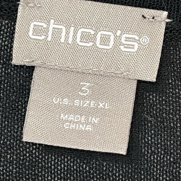 Chicos Summer Romance Cardigan Sweater Womens 3 US CL Black Long Sleeve (D) - Picture 2 of 4